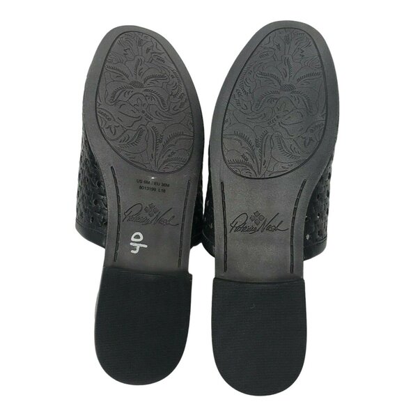 Patricia Nash Flavia Black Perforated Leather Slide Mule Shoes Size 6 NWOT - Picture 4 of 4